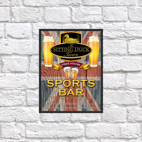 Sitting duck sports bar retro - duck,