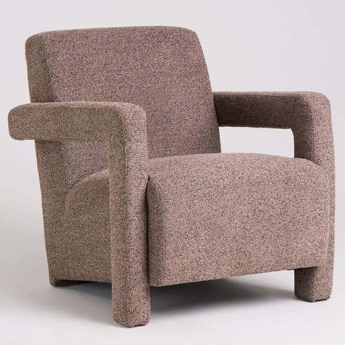 Taupe fabric modern armchair - fabric,