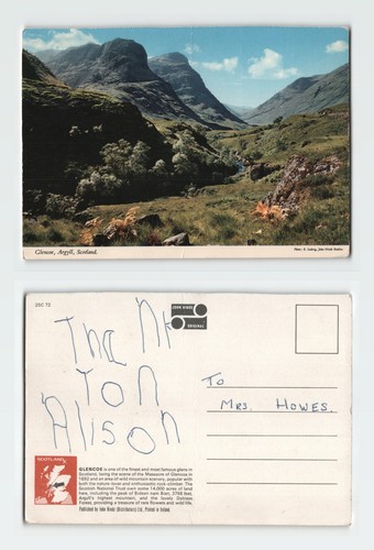 Vintage postcard glencoe - vintage,