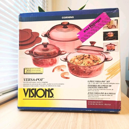6pc visions corning cranberry - 6pc,
