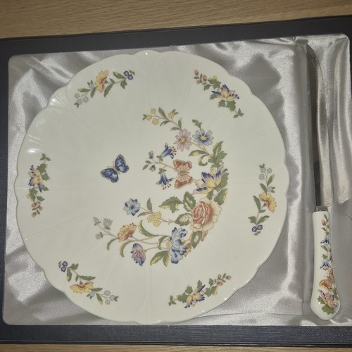 Aynsley cheese plate - and, knife