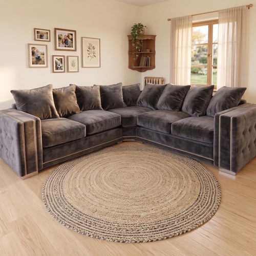 Ruby plush velvet corner sofa - ruby,