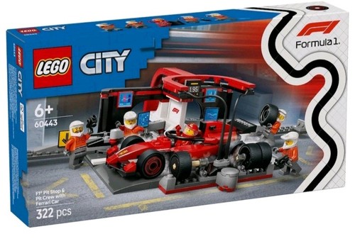 Lego city 60443 pit stop - city, f1