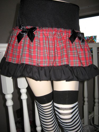 Gothic red tartan - , skirt