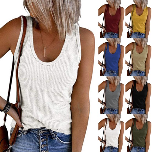 Ladies ribbed top - top, sleeveless