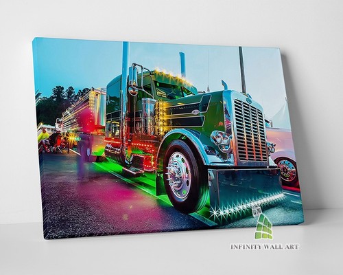 Colourful truck canvas art - truck,