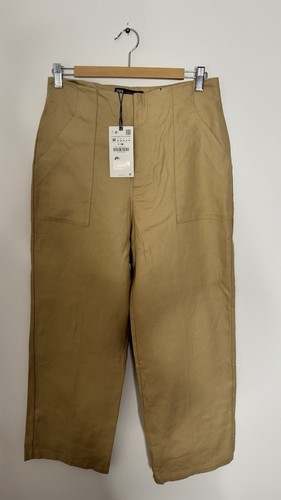 Zara beige linen blend wide - linen,