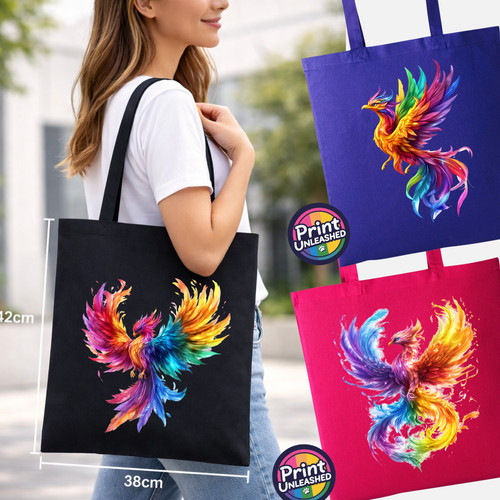 Rainbow phoenix tote - tote, bag