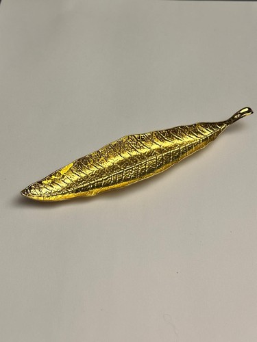 Vintage brass leaf ornament - vintage,