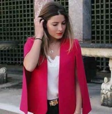 Zara pink fuchsia cape blazer - pink,