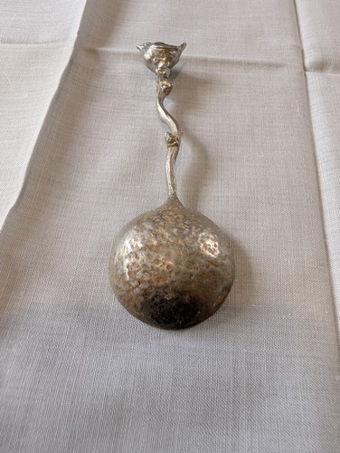 Hammered pewter spoon - hammered,