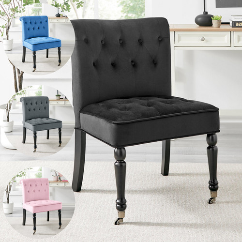 Button back chair - chair, velvet