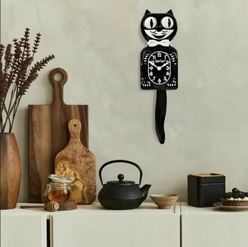 Classic black kit cat clock - black, kit-cat
