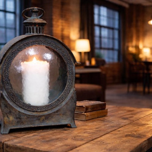 Vintage large round lantern - vintage,