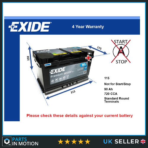 Car battery ea900 exide - battery,