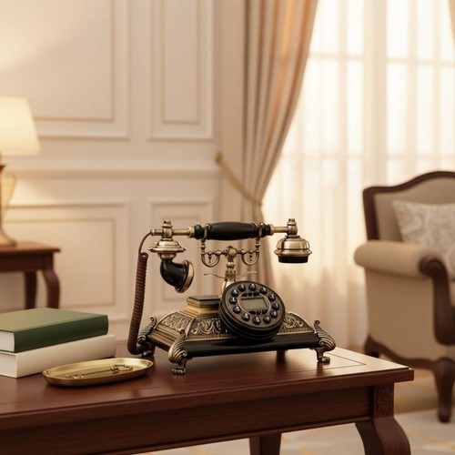 Antique corded telephone - antique,