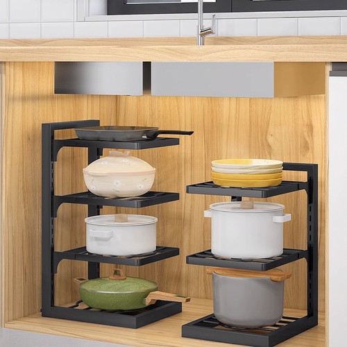 Adjustable pan and pot rack - and,