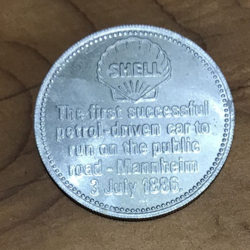 Shell oil aluminium token coin - shell,