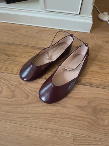 Burgundy sheln pump shoes - sheln, with