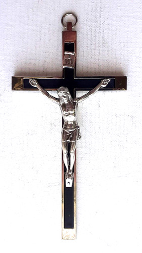 Large metal black crucifix - metal/black,
