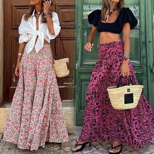 Womens boho floral long - floral,
