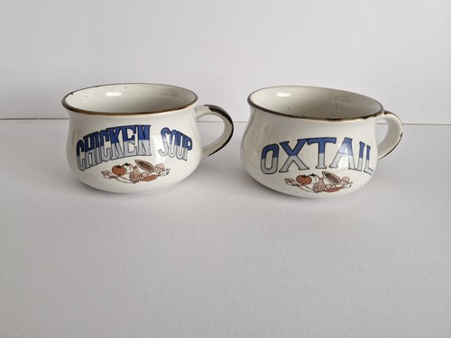 Vintage soup mugs bowls - soup,