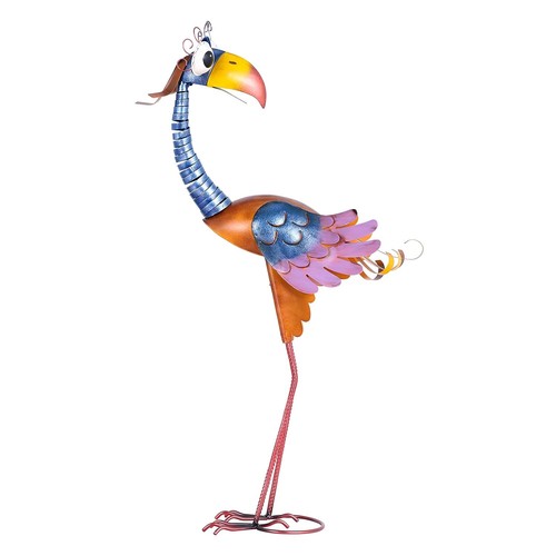 Metal garden bird statue - metal,