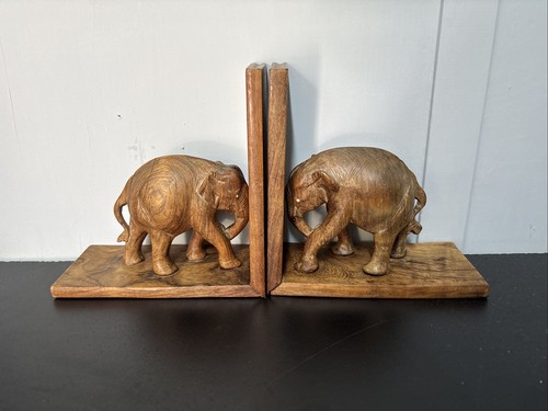 Wooden carved elephant book - wooden,