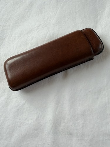 Leather cigar case vintage - leather,