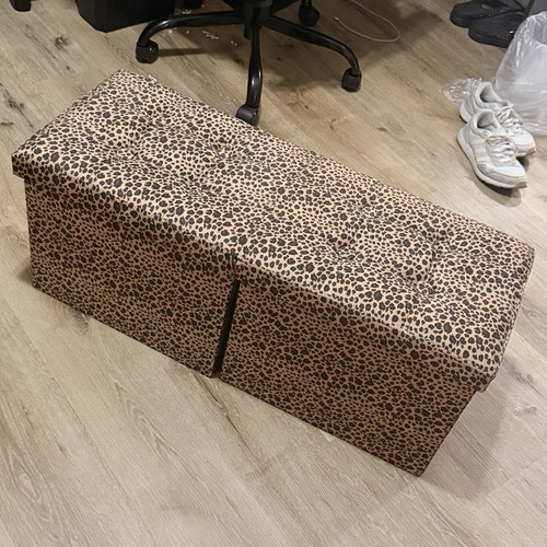 Leopard print folding storage - leopard,