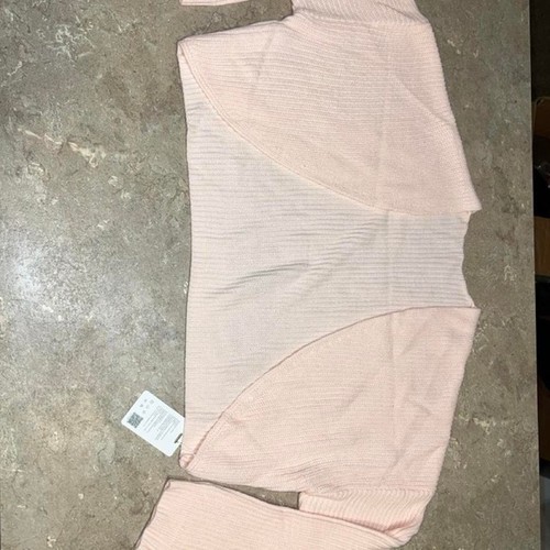 Light pink ribbed knit shrug - ribbed,