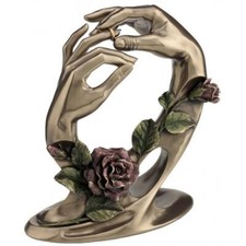 Wedding bronze sculpture hands - bronze,