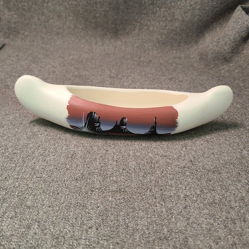 Vtg navajo pottery canoe boat - pottery,