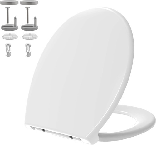 Soft close white toilet - close,