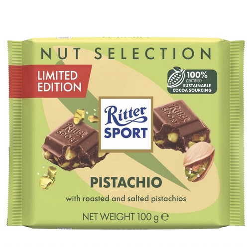 Ritter sport pistachio 100g - sport,