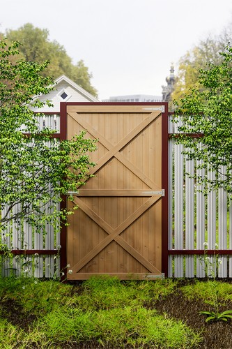 Backyard wooden gate - wooden,