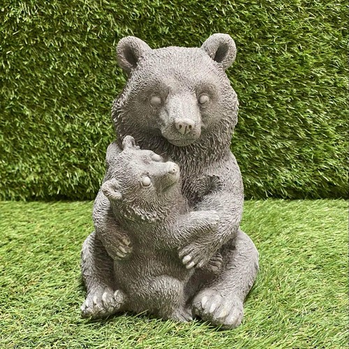 Large concrete bear with - bear, baby