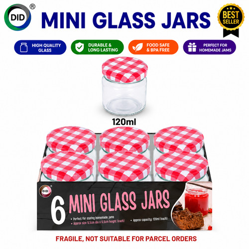 6pc 120ml mini glass - 120ml, jam