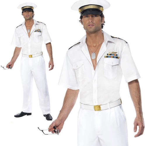 Top gun captain 80s costume - top,