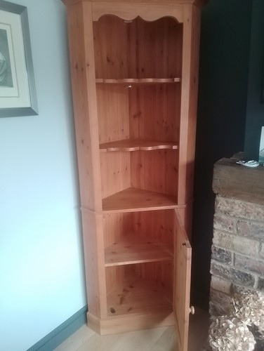 Pine corner wall cupboard - corner,