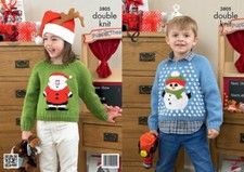 King Cole DK Knitting Pattern - 3805 Children's Christmas Jumpers