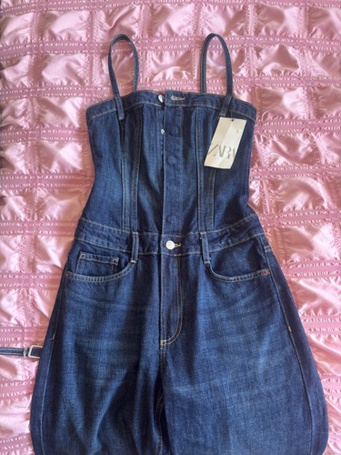 Bnwt zara denim jumpsuit xs - bnwt,