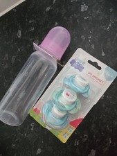 Peppa Pig 3 pack Dummies Soothers Soft Silicone 6 Months and bottle bundle