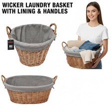 Wicker Laundry Basket With