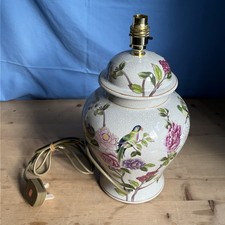Porcelain Table Lamp Base by Dar Lighting. Bird And Peony Design. Boxed.