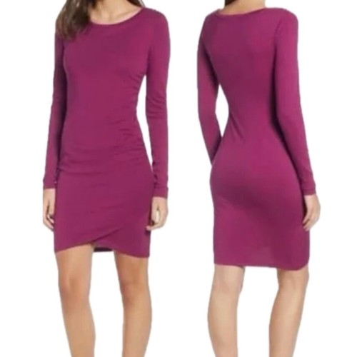 Leith ruched long sleeve dress - leith,