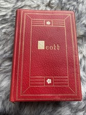 Antique 1909 The Poetical Works of Sir Walter Scott Oxford Edition Red Leather