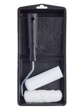 Harris Essentials Emulsion & Gloss Mini Paint Roller Set 4" Tray 2 Sleeves