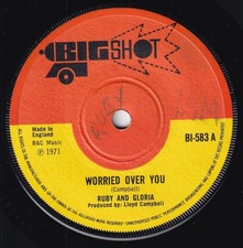 70s Skinhead Reggae RUBY AND GLORIA worried over you 1971 UK 7" Vinyl 45 Ex