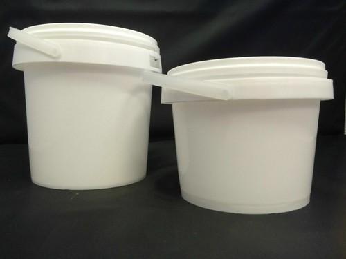 White plastic storage tubs - white,